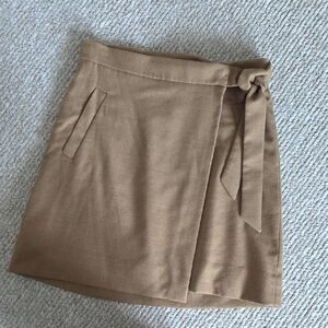 J CREW Tan Wrap Skirt with Bow Detail SIZE 0
